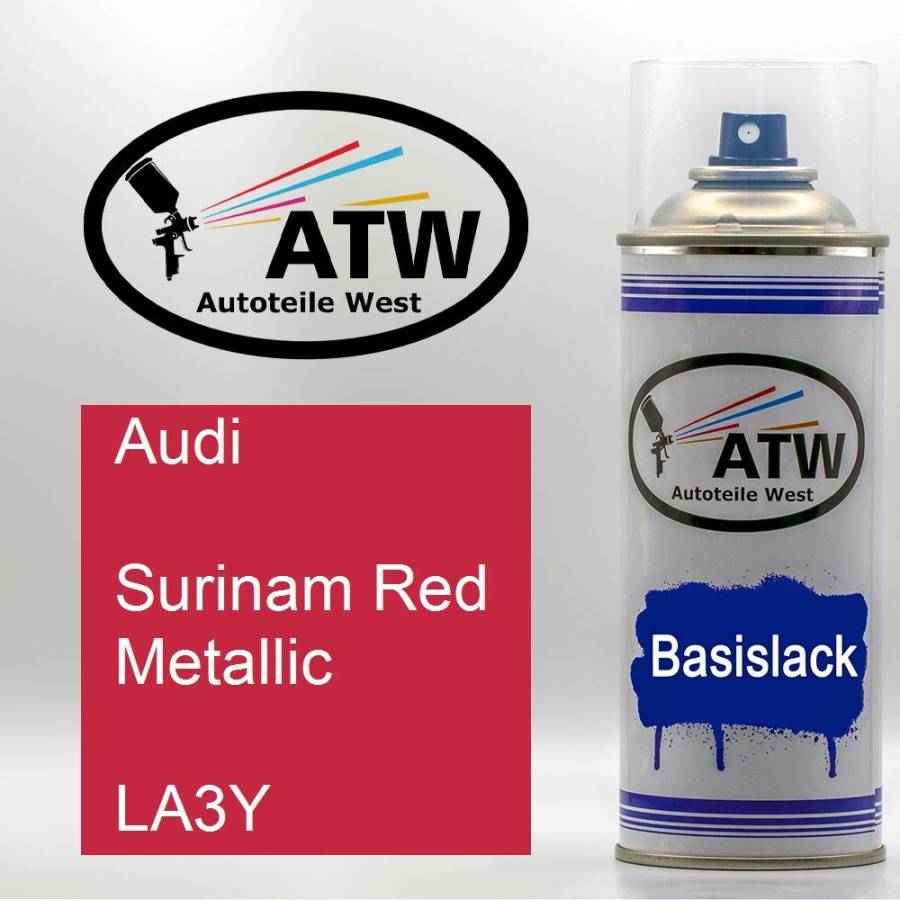 Audi, Surinam Red Metallic, LA3Y: 400ml Sprühdose, von ATW Autoteile West.